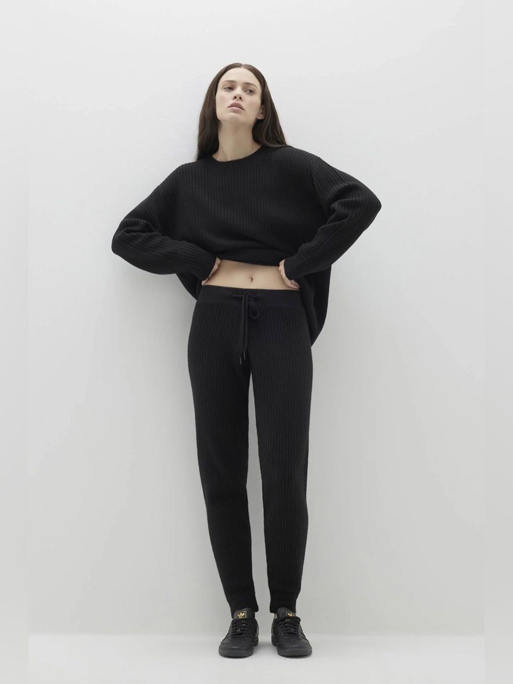 Naked cashmere Heidi ribbed jogger pants in black • Small